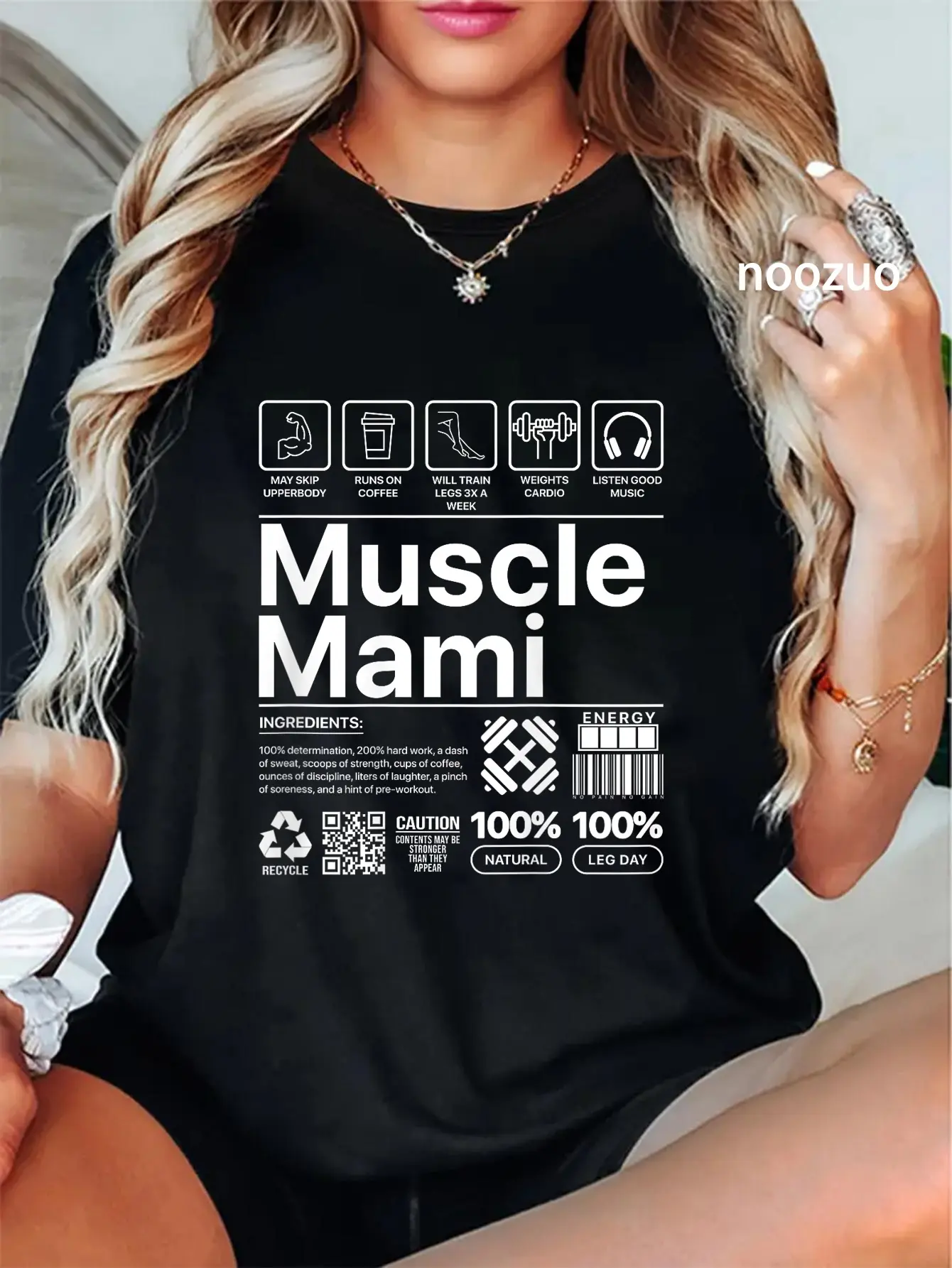 100% Cotton Muscle Mami And Mom Gym Workout Mother Funny Bodybuilding T-Shirt