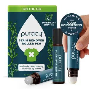 Puracy Stain Remover, Natural Based Travel and Laundry Stain Cleaner for Clothes, Baby Essentials, Kids Stains, Oil and Fabric Spot Cleaner, Unscented (Stain Remover Pen, 10 ml (3-pack)