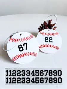 2pcs sport Cherry Charms, Baseball Keychain, Luggage Tags for Suitcases, Travel Suitcase Labels, Make player number 0-99,  handbag Charms for adults, Travel Bag Suitcase Bag Accessories