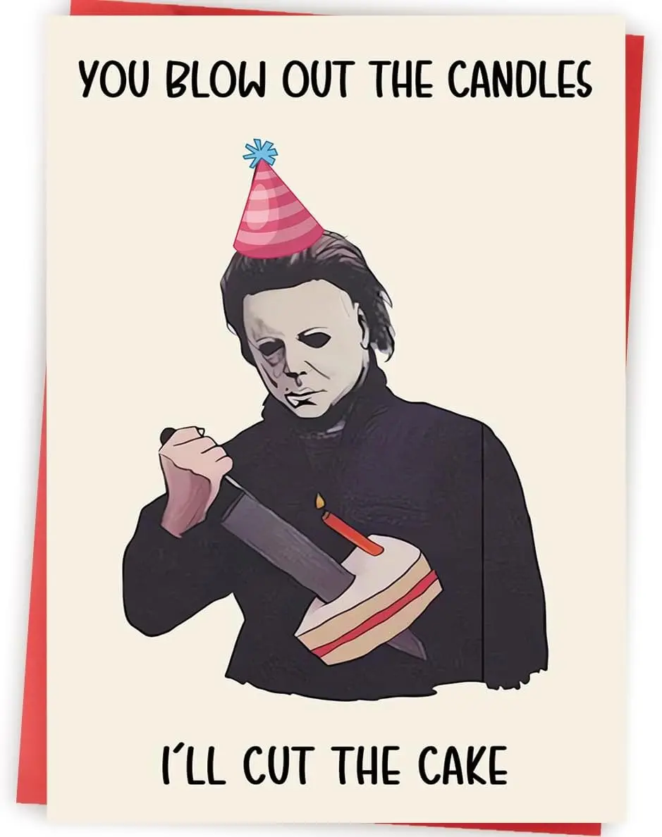 Creepy Michael Myers Birthday Card  | Horror-Themed Birthday Card for Men & Women | Perfect Gift for Scary Movie Fans