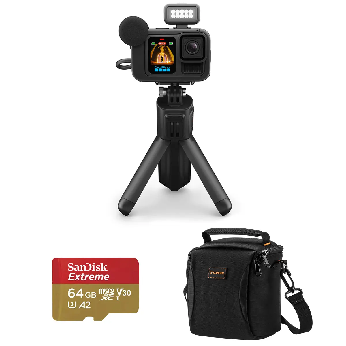 GoPro HERO13 Black Creator Edition Camera, Bundle with 64GB Memory Card and Shoulder Bag