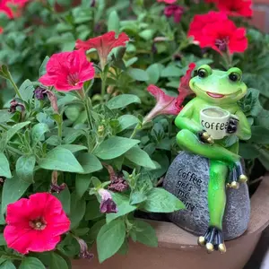 Playful Frog Figurine, Perfect Gift for Gardeners & Friends, Heartwarming Decor for Outdoor or Indoor Spaces
