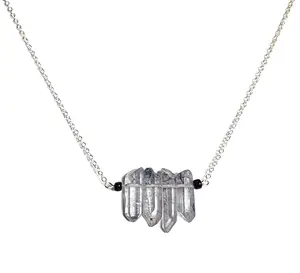 Smokey Ice Flake Bar Necklace