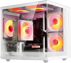suevery Pre Built Gaming PC | M.2 NVMe 512G SSD | Radeon 4G Graphics Card | DDR4 16G RAM | AMD Ryzen5 6Cores 3.6G Up to 4.1G | Wi-Fi6 White Tower Gamer Desk top Computer