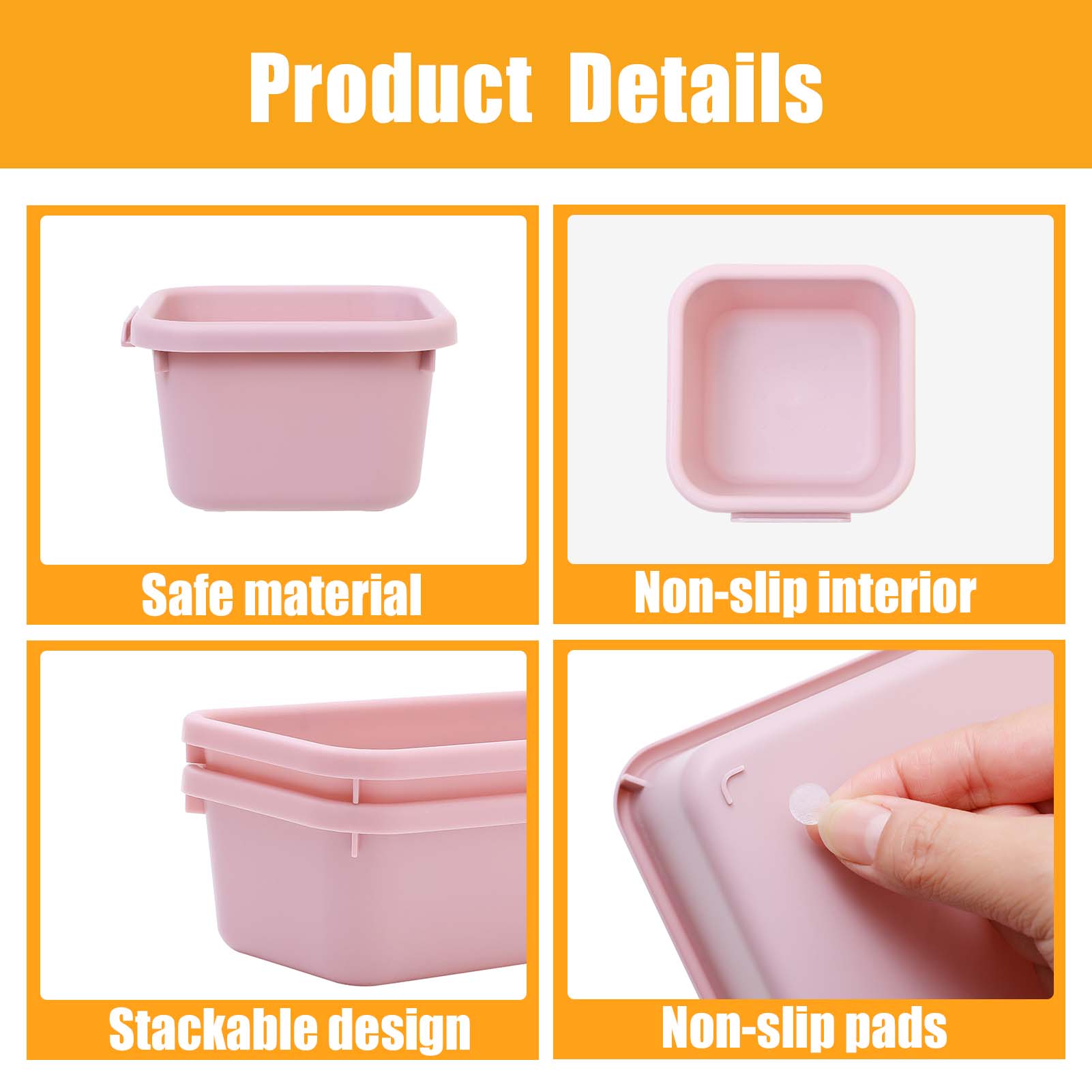 Versatile 4-Size Drawer Organizer Set 16-Piece, Sturdy Plastic Storage Bins for Office Supplies & Kitchen Utensils