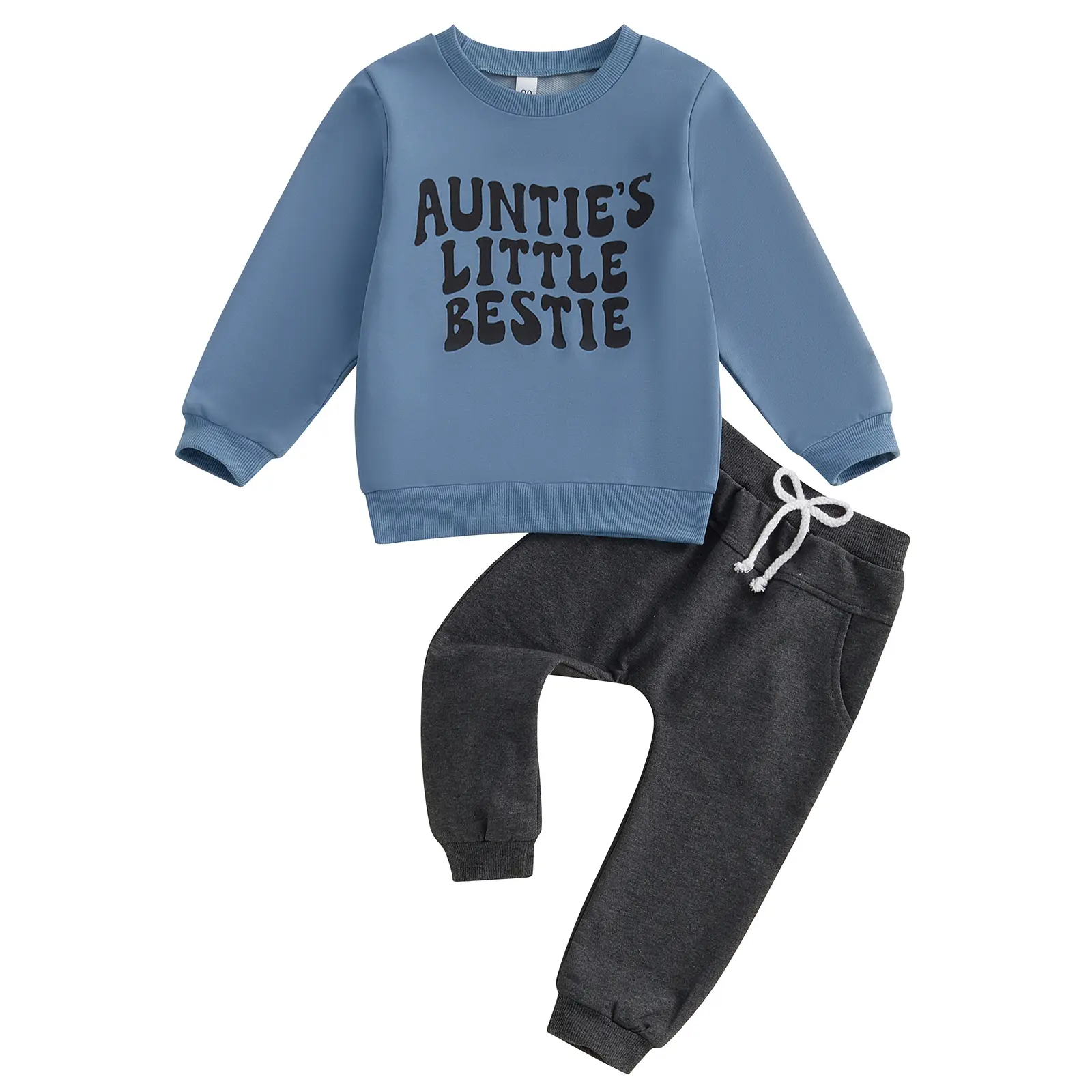 Meihuida Aunties Bestie Baby Clothes Toddler Boy Girl Fall Winter Outfit 2 Piece Sweatsuit Long Sleeve Sweatshirt And Pants Set