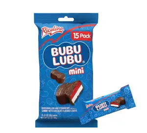 Bubulubu Mini Chocolate Strawberry Gummy and Marshmallow Candy, 15 Count Bag