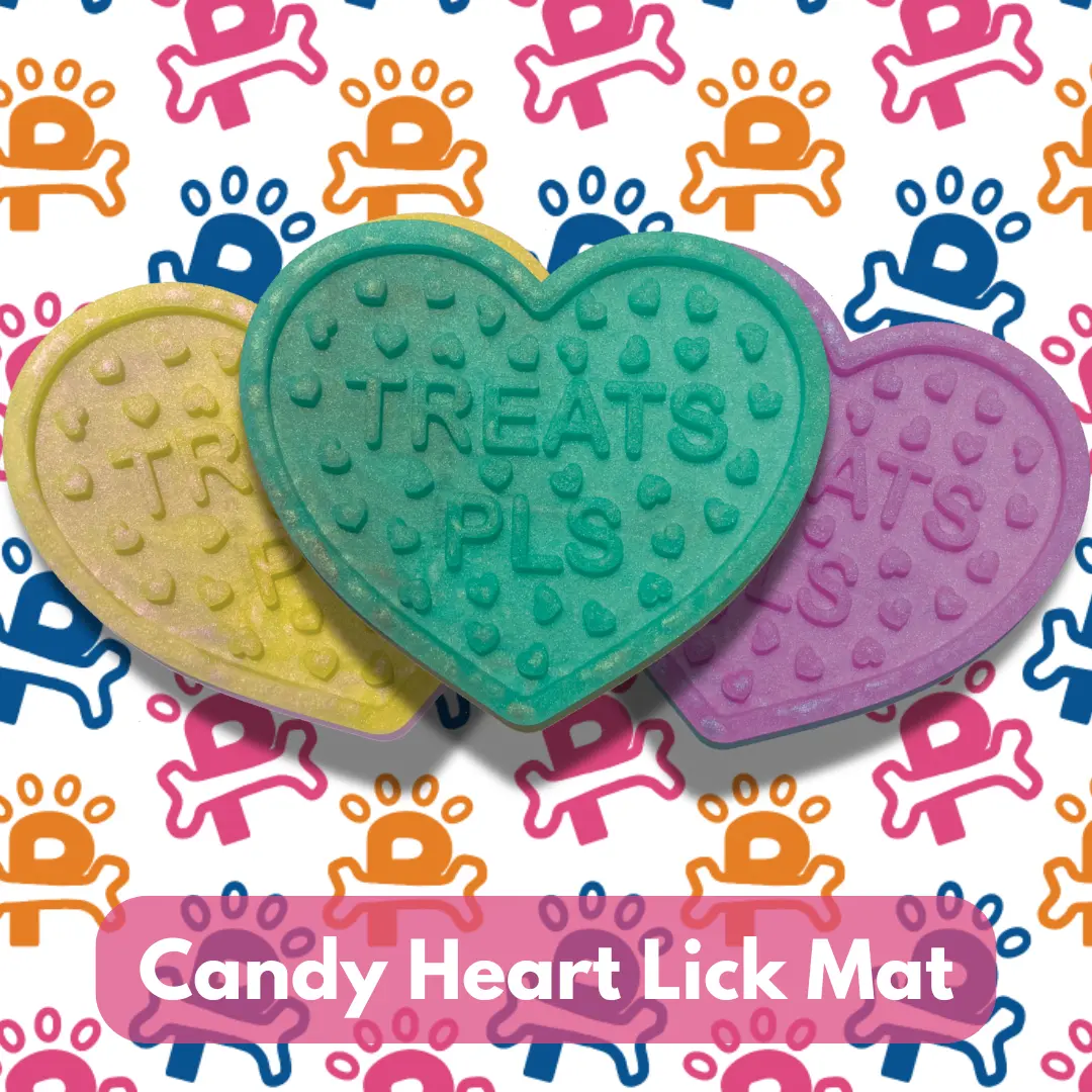 Candy Heart Silicone Lick Mat for Dogs and Cats | Pet Feeding Mat | Slow Feeder Enrichment
