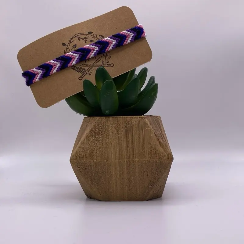 Genderfluid Chevron Pride Friendship Bracelet - High-Quality Cotton Embroidery Floss, Adjustable Sliding Knot, LGBTQ+ Support Fashion Accessory