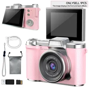 Latest Flip Digital Camera 1080P Video Recording, Simple Interface, Multiple Filters, Ideal for Outdoor Selfies, Includes Memory Card and Reader