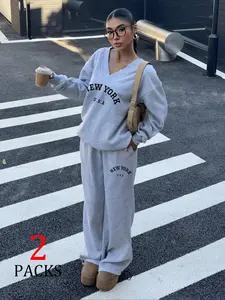 Casual Women's Drawstring Printed Sports Pants, Loose-Fitting Thick Fabric for Fall & Winter, Ideal for Graduation & Teacher