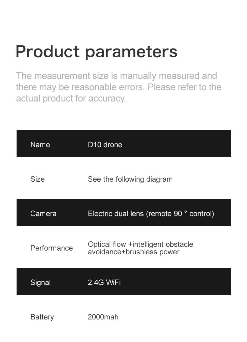 D10 Drone | Brushless Motor 4-Way Obstacle Avoidance Drone with Gradient Flowing Lights, Optical Flow & Servo Gimbal EIS Stabilization, Dual WIFI Camera, Sports Car Shape, Foldable, Gesture Control & One Key Return