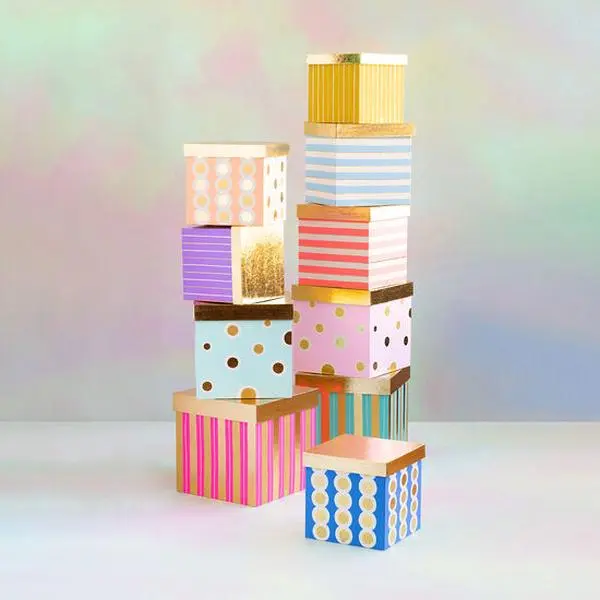 Rainbow Gilded Nesting Boxes Set by Glitterville