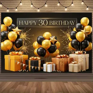 30th Happy Birthday Backdrop | Milestone Celebration Photo Banner