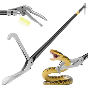 Snake Grabber Tool, 47in Compact Power Snake Tongs, All- Alloy Reptile Catcher Grabber with Anti-Slip Grip, Wide Jaw Multi-Function Handling Tool with Lock