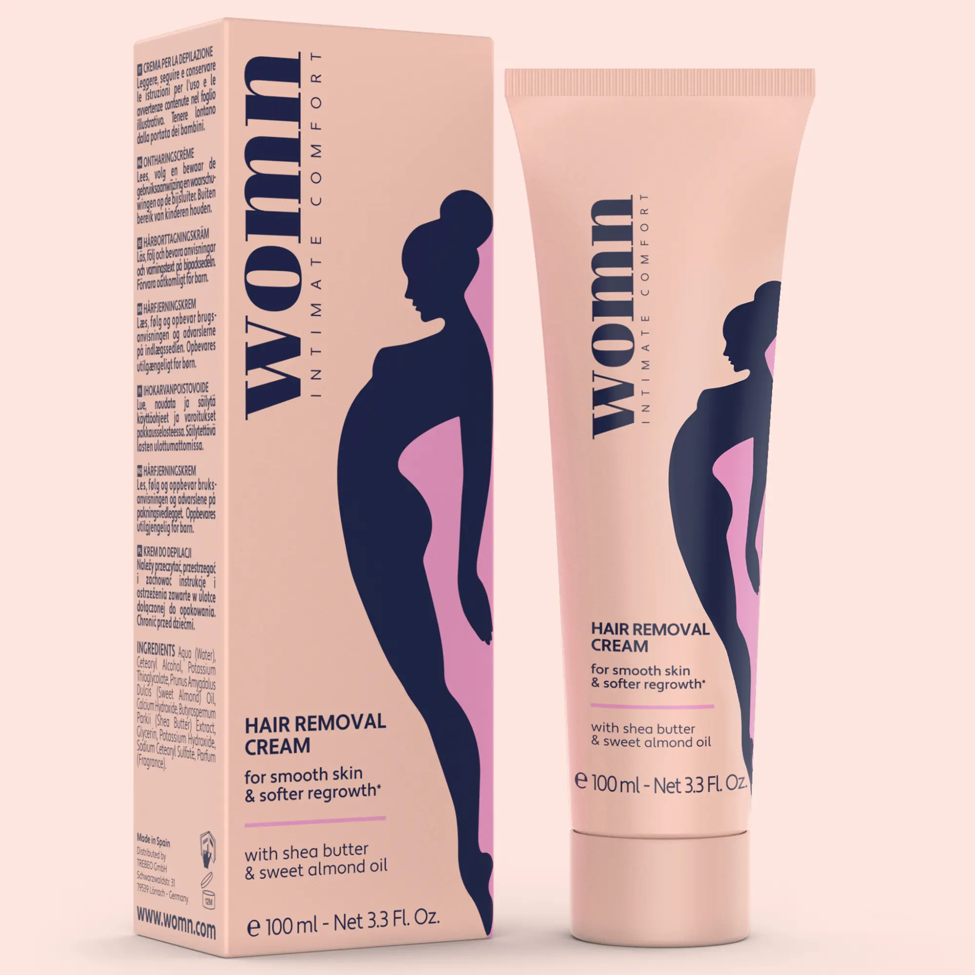 Women's Hair Removal Cream (100ml) - Easy-to-Use, Pain-Free Hair Depilatory for Beauty & Personal Care