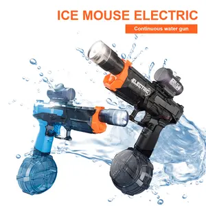 Electric Water Blaster with LED Lights, Water Shooter Powerful Squirt Water Pistol for Kids/Aldults, Long Range Shoot Reach 26-35ft, High Powered IP67 Waterproof for Summer, Outdoor,Party,Birthday Gift，  Swimming Pools