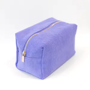 Corduroy Cosmetic Makeup Bag | Gold Zipper | washable and colorful pouch perfect for on the go!