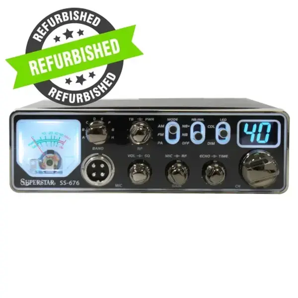SuperStar SS-676V Refurbished Slim 10 Meter Mobile Radio AM FM PA 80 Watt