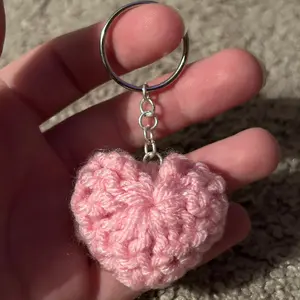 Cute Crochet Heart Keychain