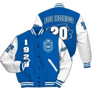 Zeta Phi Beta Custom Royal Blue Varsity, 1920 ZΦΒ Sorority Letterman Coat, Personalized Premium Sisterhood Spirit Gear, Greek Life Member Gift