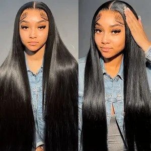 Cute Bein HD Lace Front Human Hair Wigs Straight 13x6 Transparent Lace Frontal Human Hair Wigs Pre Plucked HD Lace Wigs For Women With Baby Hair