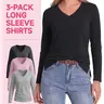 SHOWITTY Outlets Womens 3-Pack Long Sleeve Shirts – Soft Casual Tops for Workout, Travel & Everyday Wear