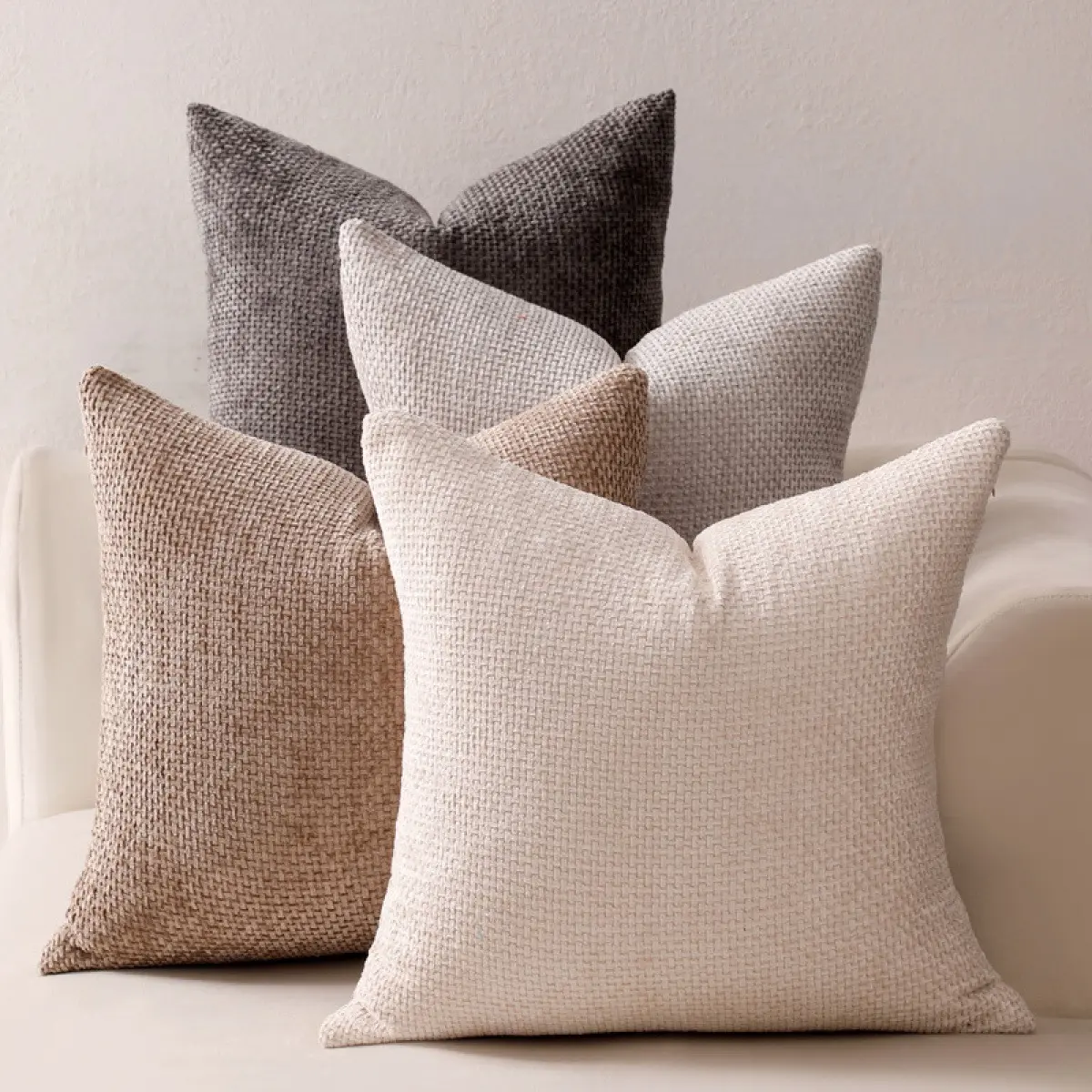 Set of 2 18*18 in Soft Chenille Decorative Cover CushionCovers, Bohemian-Scandinavian Style, Christmas HomeDecor for Sofa, Bed, Room Decor, House Decor, Aesthetic Home Decor