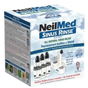 NeilMed Sinus Rinse Nasal Irrigation Bottles 3ct with NeilMed NasaDock Plus Drying Stand NeilMed Sinus Rinse Nasal Irrigation Bottles 3ct with NeilMed NasaDock Plus Drying Stand