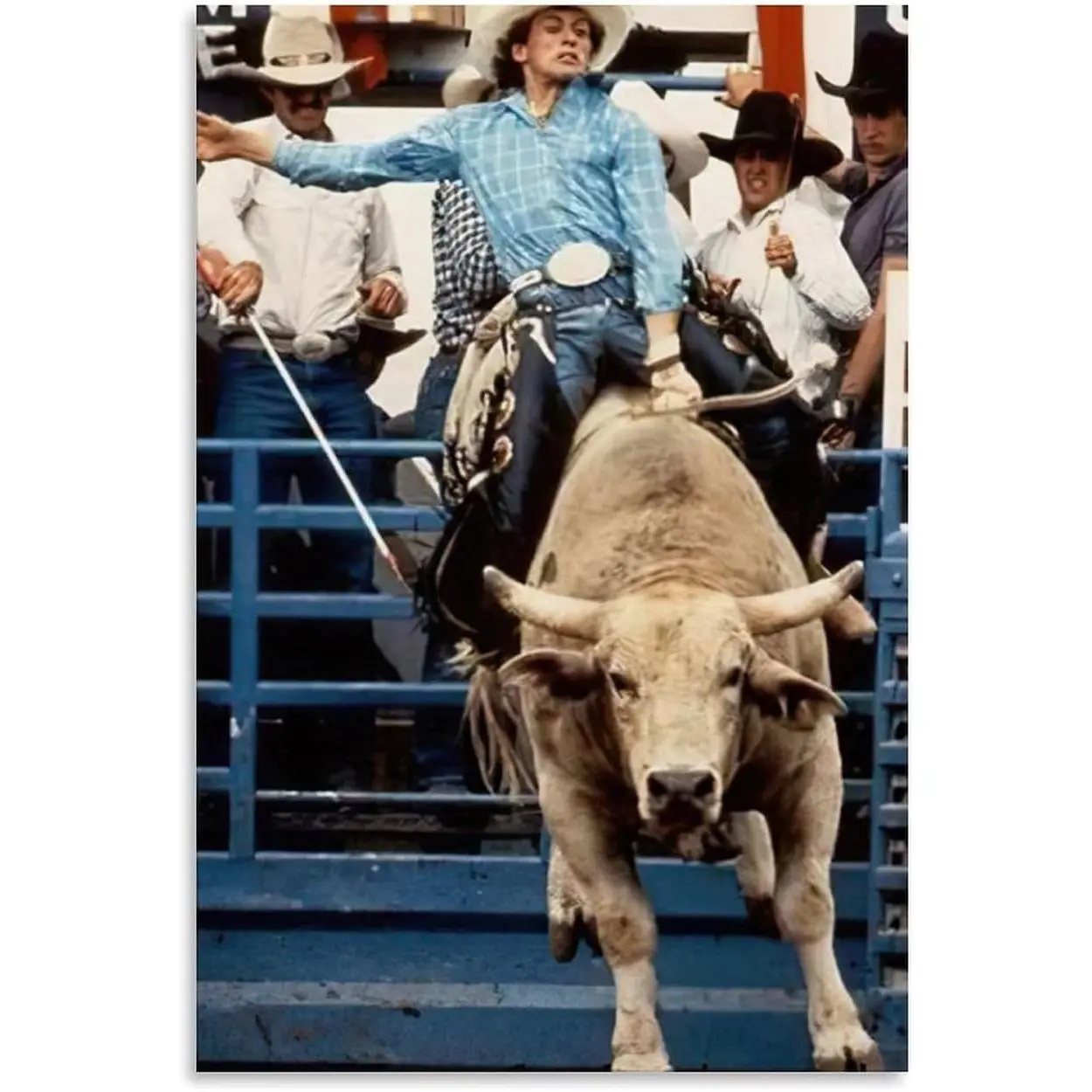 Lane Frost Bull Riding Vintage Graphic Poster Print - Unframed, High Detail Inkjet Print, 08x12in(20x30cm) Home Wall Art for Living Room, Cowboy Culture Decor, Gift for Fans of Vintage Home Supplies Enthusiasts