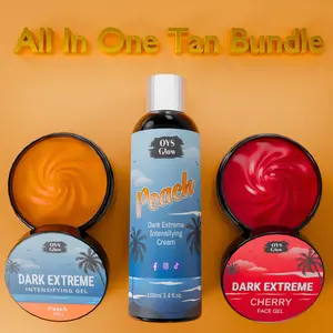 OYS Glow Dark Extreme Intensifying Tanning Accelerator Peach Tanning Gel, Tanning Cream, Cherry Face Gel Sunbed Cream, All In One Tan Bundle Skincare.