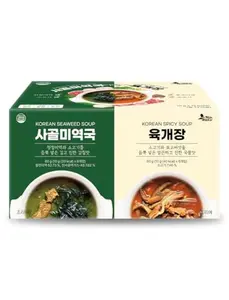 Traditional Korean Organic Soup Mixes, 12-Portion Frozen Dried Multi-Pack - 10g×6 Seaweed Servings + 10g×6 Spicy Servings, Easy-Cooking Individual Packs, Room Temperature Storage