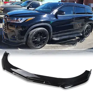For Toyota Highlander Front Bumper Lip Spoiler Boby Kits Splitter Glossy Black