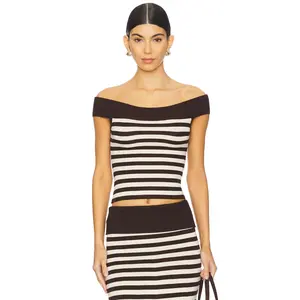 Frankies Bikinis X Bella Hadid Tucker Top in Cowboy Stripe