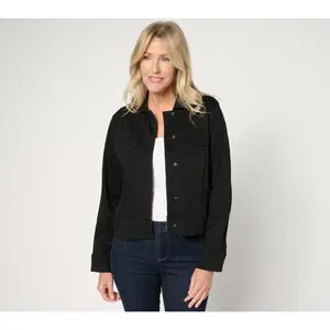 Denim & Co. Signature Black Perfect Flex Denim Jacket