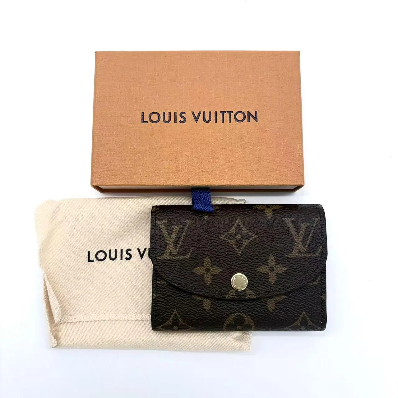 Pre-owned Louis Vuitton leather Small Leather Goods Rosalie Coin Purse Monogram Rose Ballerine