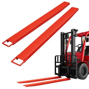 94 Inch Forklift Extensions for 4.5 Inch Width Forklift Truck, Heavy Duty Steel Pallet Fork Extensions with Lift Truck Loaders. (with a Pair of Gloves), Red