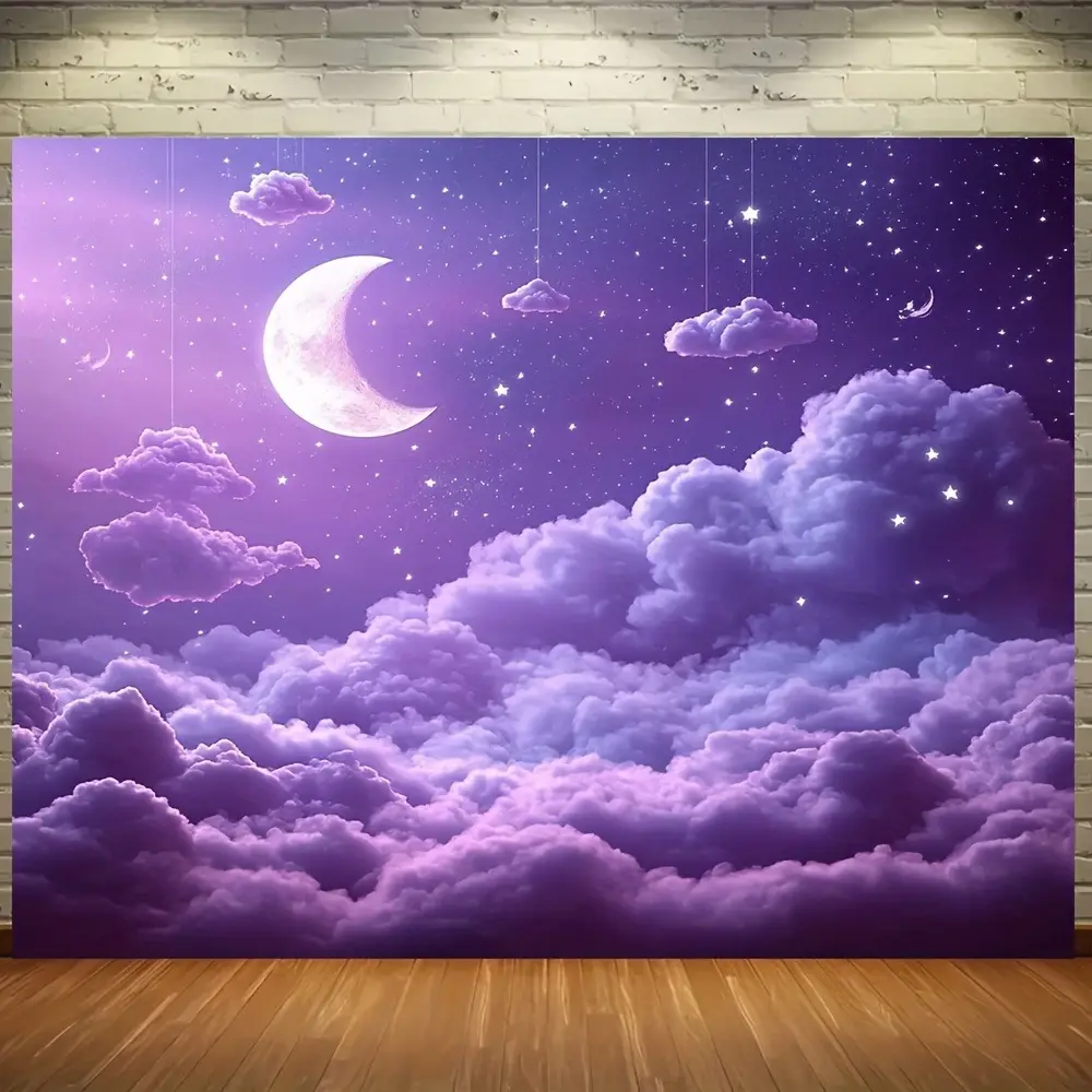 Pastel Pink Cloud-Shaped Starry Galaxy Nebula Tapestry - Durable Retro Print Home Wall Decor, Gift for Living Rooms, Dormitories, Room Decor