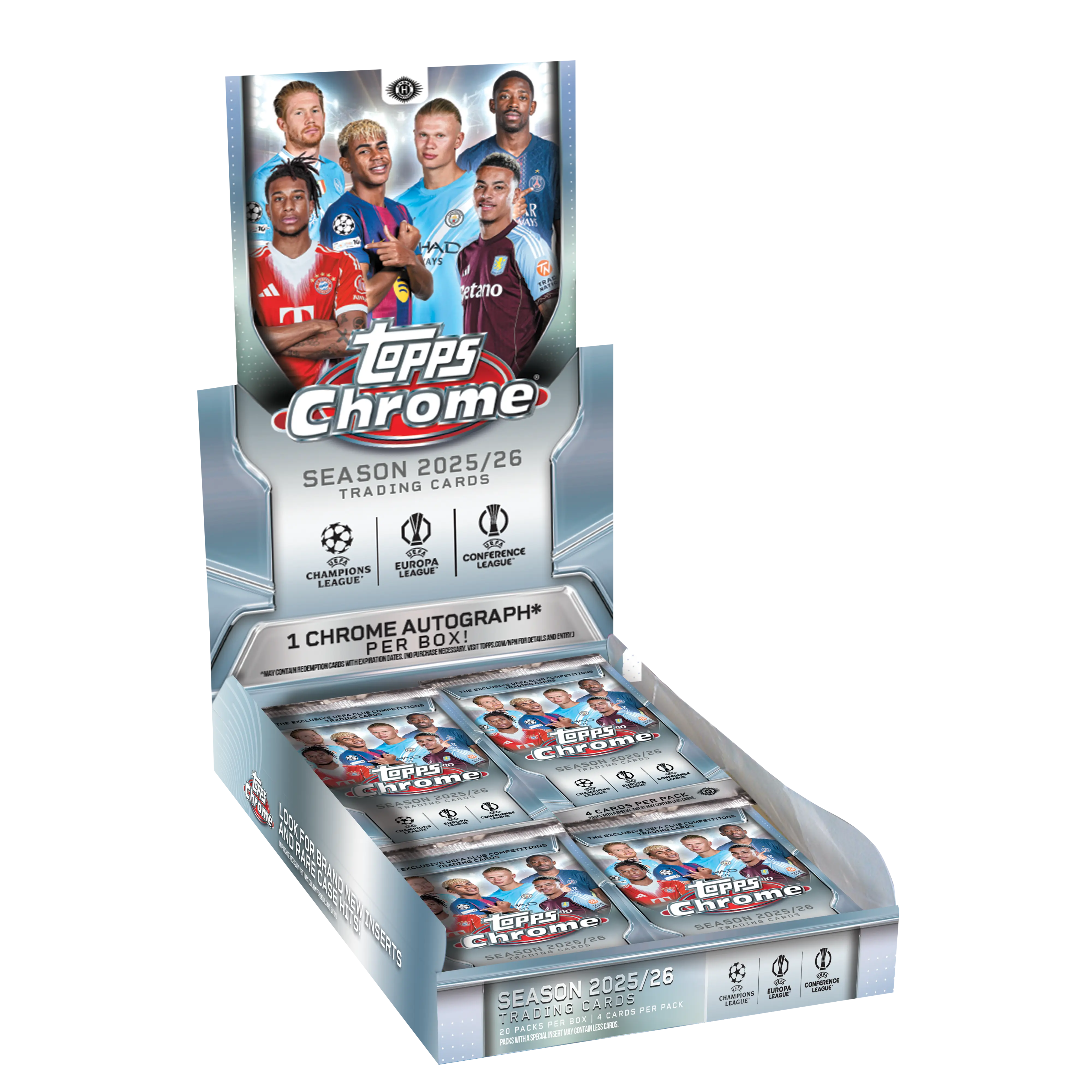 2025-26 Topps Chrome UEFA Club Competitions Hobby Box or Pack