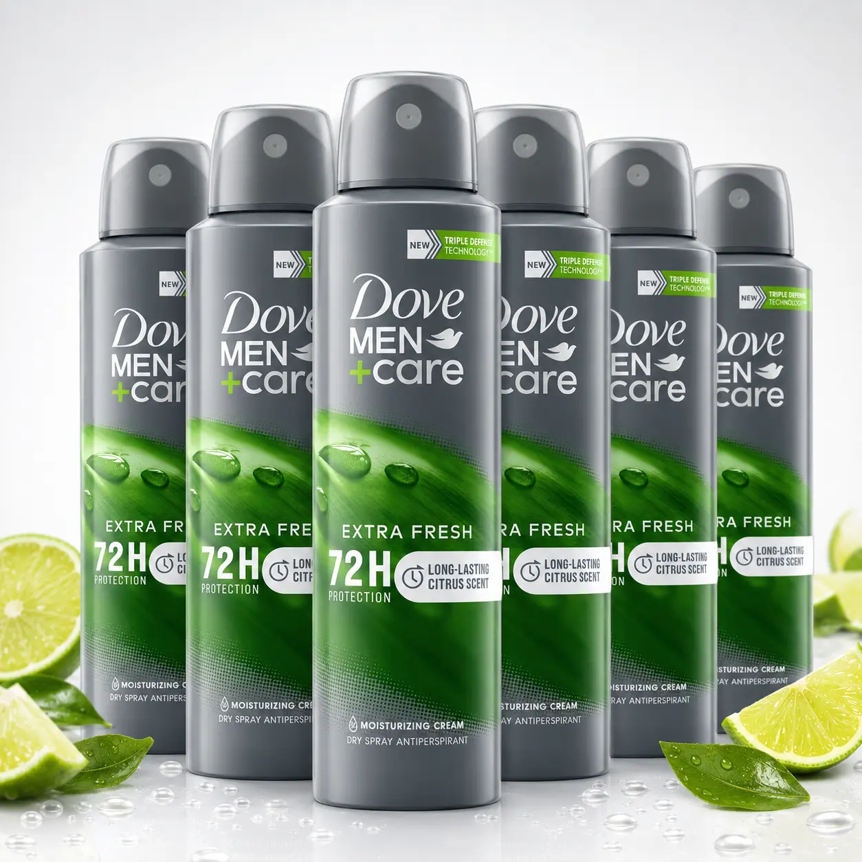 Dove Men+Care Extra Fresh Deodorant Value Bundle (5oz / 150ml) Triple Defense 72H Protection Antiperspirant Dry Spray - Long Lasting Citrus Sweat Control Odor Defense Men's Bodyspray Body Care Multipack Set