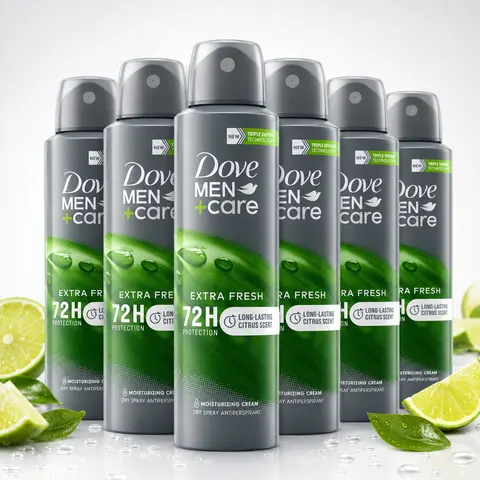 Dove Men+Care Extra Fresh Antiperspirant Dry Spray Value Bundle - 5oz/150ml Triple Defense, 72H Sweat & Odor Control, Citrus Scent, Moisturizing Cream, Male Body Care Deodorant Multipack Set