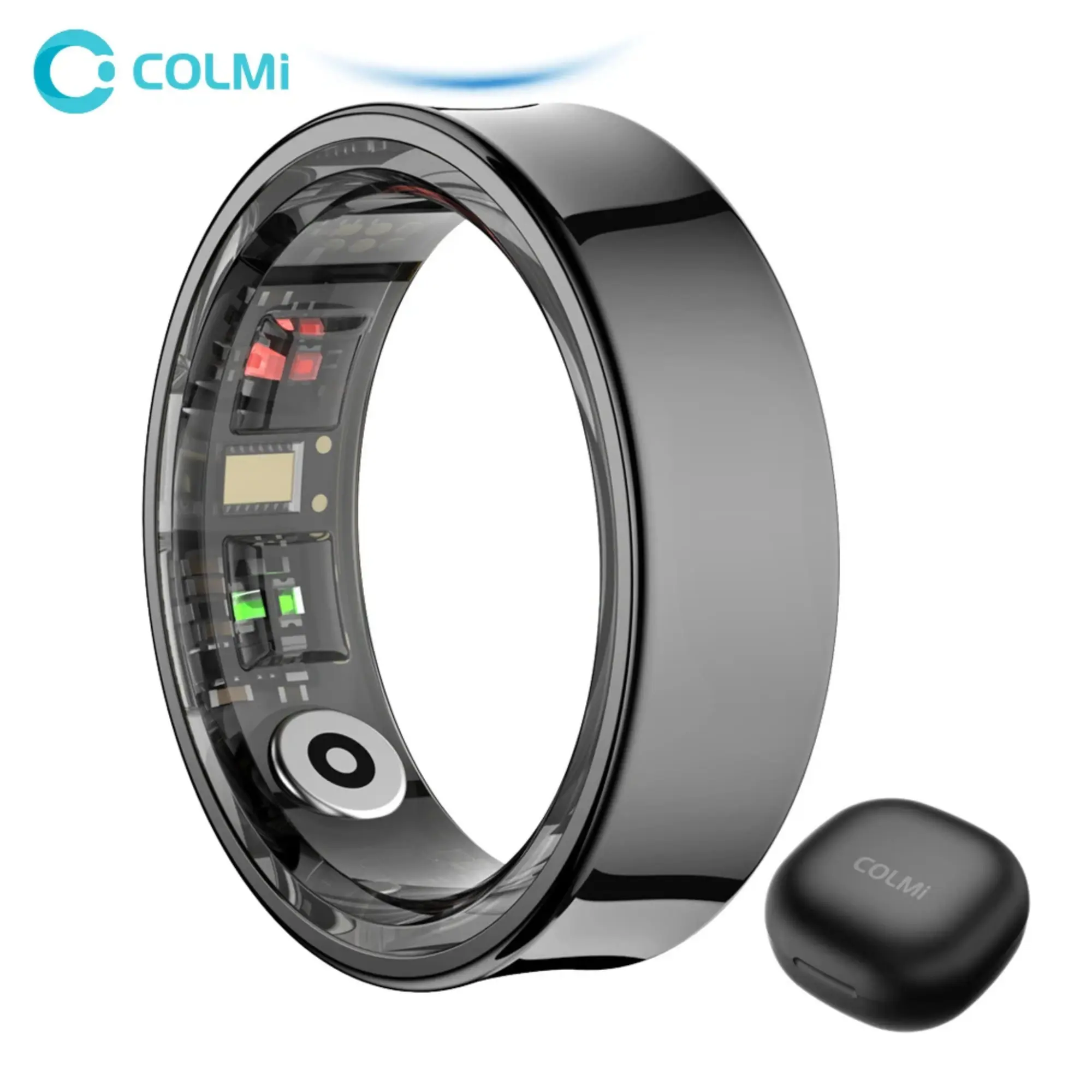 COLMI R09 Smart Ring Men Women with Charging Case, Health and Sleep Monitor, Skin Temperature Monitor, 60 days battery life