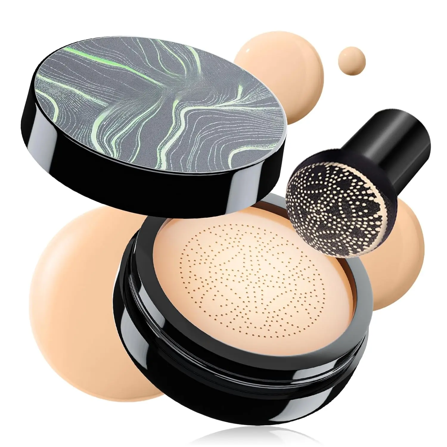 Mushroom Head Stamp Air Cushion CC Cream - Makeup Moisturizer, Long-Lasting Waterproof, Smooth Flawless Concealer Foundation for Even Skin Tone (Natural, 1 PCS), Cosmetic, Oil, Coverage