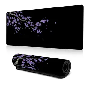 Cherry blossoms Pattern Mouse Pad, 1 Count Extended Large Mouse Mat, Desk Pad, Stitched Edges Keyboard Pad, Non-slip Rubber Base Gaming Mouse Pad, Office Accessories