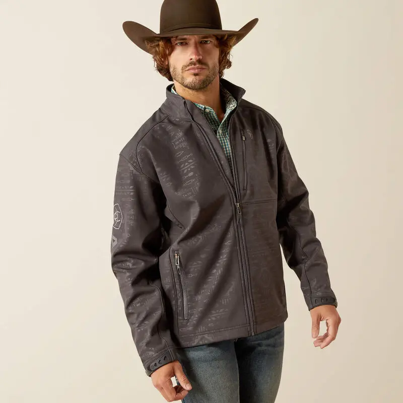 ARIAT Men's Logo 2.0 Long Sleeve Softshell Coats - Breathable Embroidered Fabric, Professional Sports & Outdoor Clothing (10058158)
