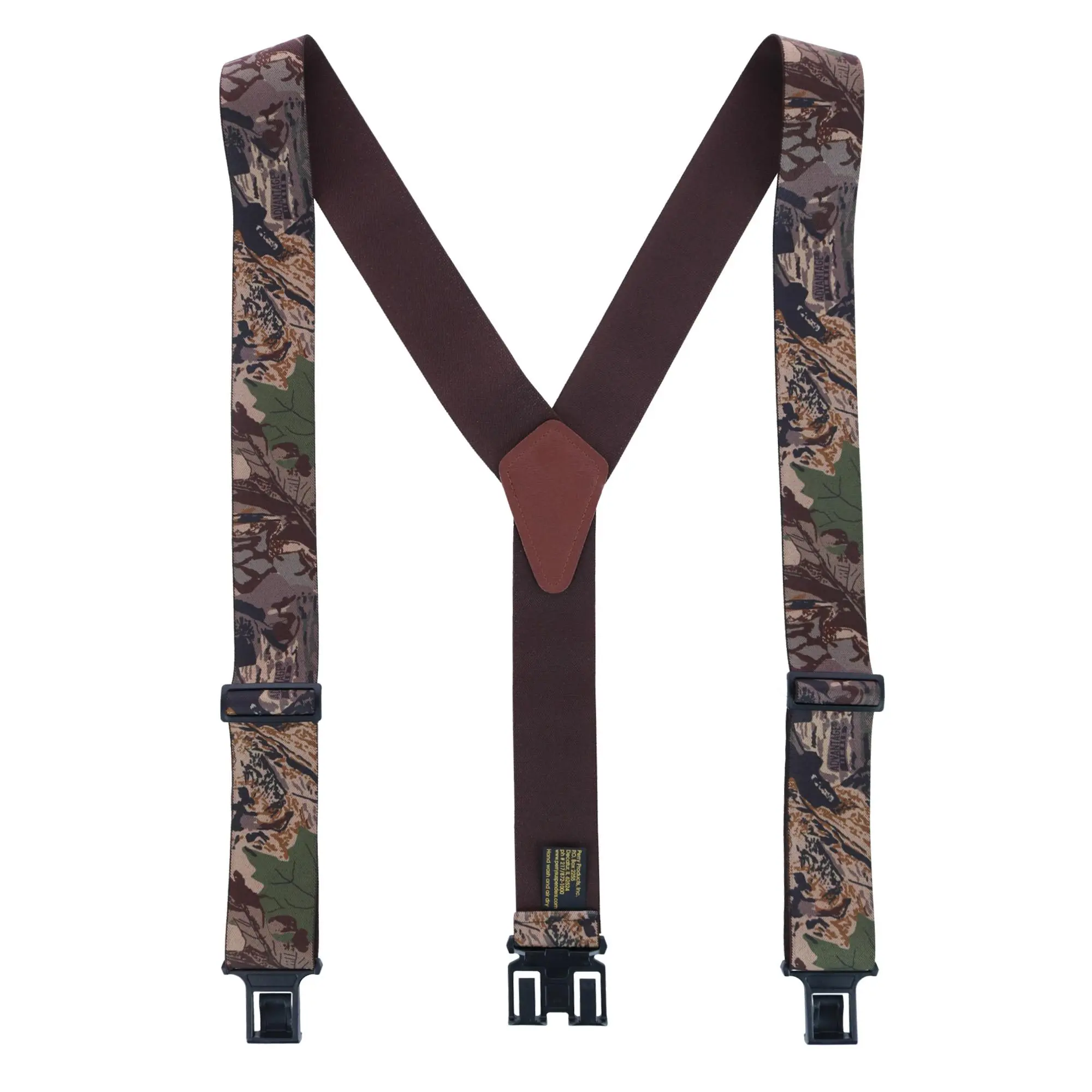 Perry Men's Heavy-Duty Camo Pattern Suspenders, Adjustable & Durable, Regular/Tall Sizes, Elastic Hook-Ends, 36.5-55 in, 36.5-55 Inches