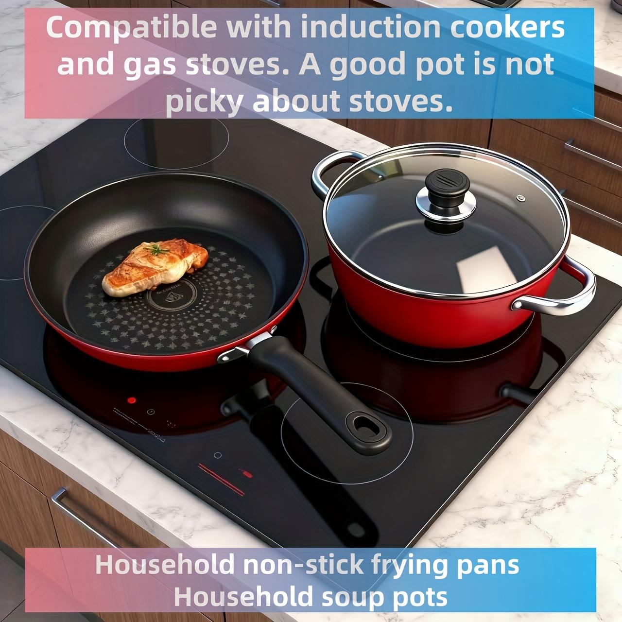 Nonstick Frying Pan & Soup Pot Set - Multi-Functional for Home Cooking, Induction & Gas Compatible   Uncoated High-Purity Cast Iron