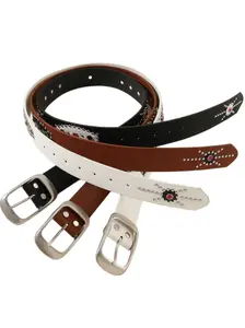 2026 New Trendy Rivet Leather Belt with Rhinestone Buckle, Small and Unique, Versatile Dress Accessory, Perfect for Spring Summer, Studded Belt