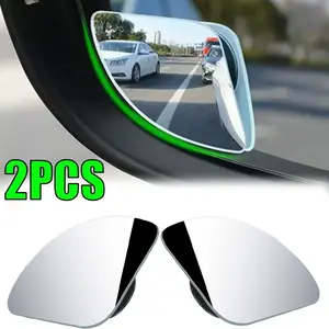 2 Pcs Universal Fit Glass Car Wide-angle Blind Spot Rearview Miror, 360 Adjustable, High-definition, with Applicable for All Cars