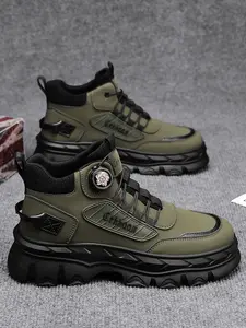 New Men's Outdoor Casual Running Shoes, PU Leather Upper, Rubber Sole, Less Than Ankle Height, All Seasons, Plain Pattern, Casual Running Footwear